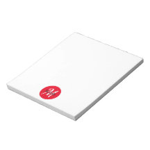 Rouge et blanc Simple Monogramme Classique tendanc