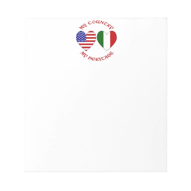 Bloc-note Rouge Italien USA Patrimoine National (Devant)