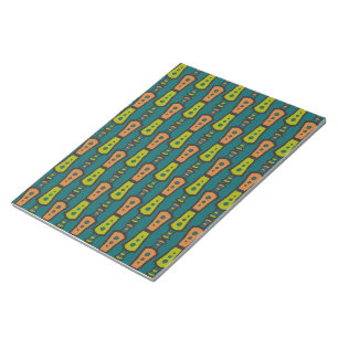 Bloc-note Rouge, Jaune Abstrait sur Turquoise : Bloc-notes, 