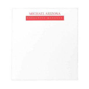Bloc-note Rouge Noir & Blanc Minimaliste Simple Moderne