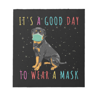 Bloc-note Rouge tweiler Wear A Mask Funny Its A Good Day To