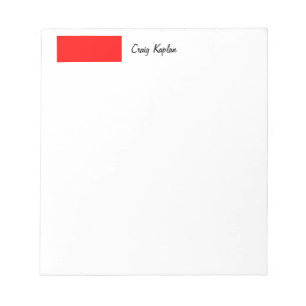 Bloc-note Rouge Uni Simple Moderne Nom Éditer