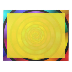 Bloc-note Round and Psychedelic Colorful Modern Fractal Art