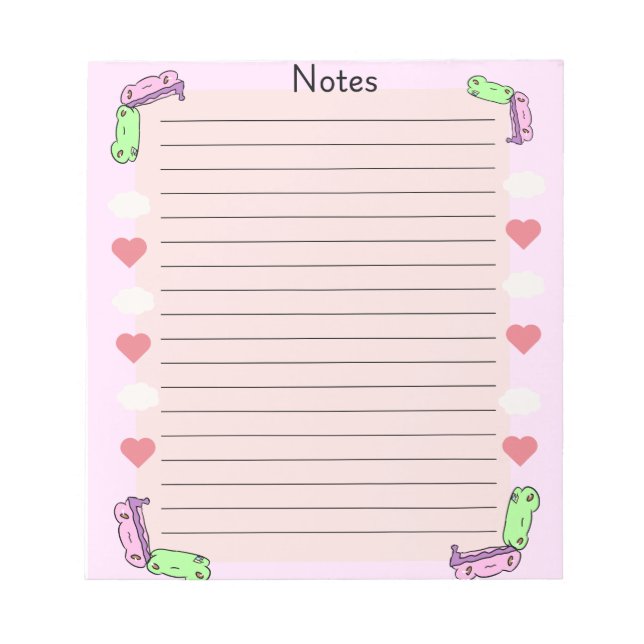 Bloc-note Round and round frog valentine  (Devant)