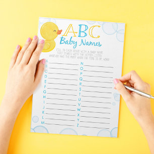 Bloc-note Rubber Duck ABC Baby Name Game Pack