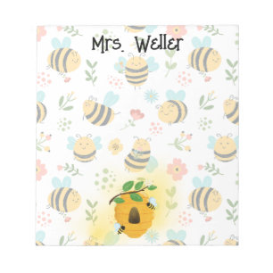 Bloc-note ruches et abeilles mignonnes personnalisées