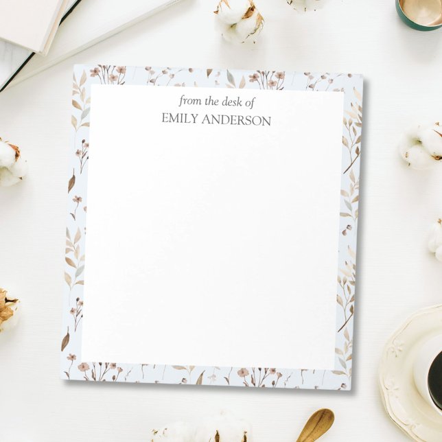 Bloc-note Rustique Brown Floral Botanique Du Bureau de (In situ)