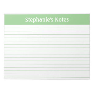 Bloc-note Sage Vert Lined 11 x 8,5 Paysage Personnalisé