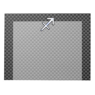 Bloc-note Sagittarius signe Zodiac Noir en fibre de carbone