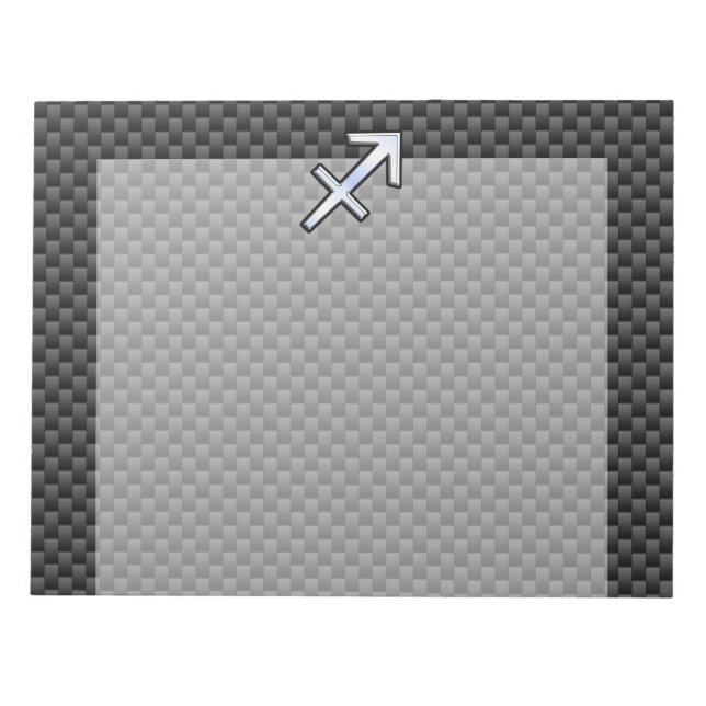 Bloc-note Sagittarius signe Zodiac Noir en fibre de carbone (Devant)