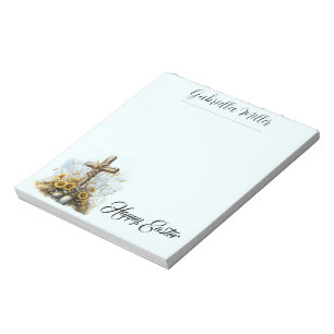 Bloc-note Salutation de Pâques de foi printanière et florale