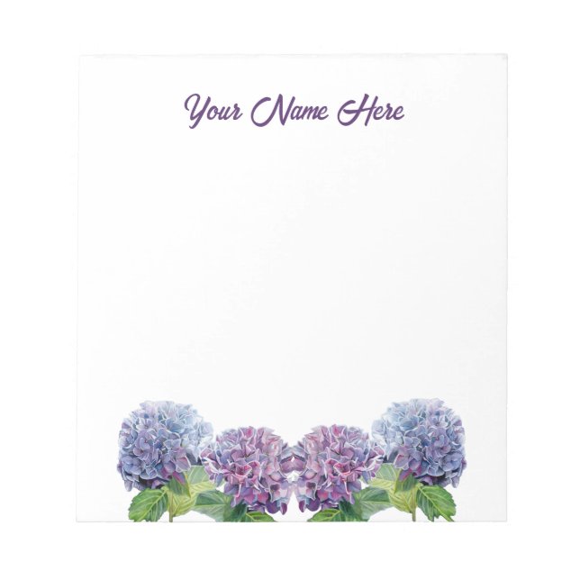 Bloc-note Sapphire Blues Hydrangeas Notepad (Devant)