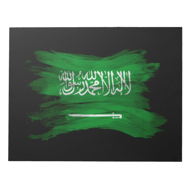 Bloc-note Saudi Arabia flag brush stroke, national flag (Devant)