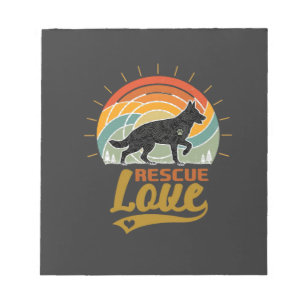 Bloc-note Sauver Amour Chien Rétro Coucher de soleil Arbres