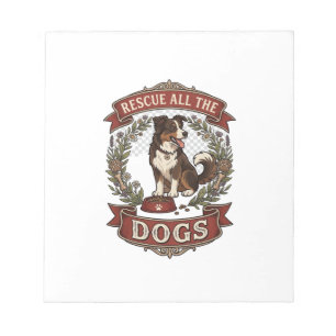 Bloc-note Sauver tous les chiens Couronne florale ruban pour