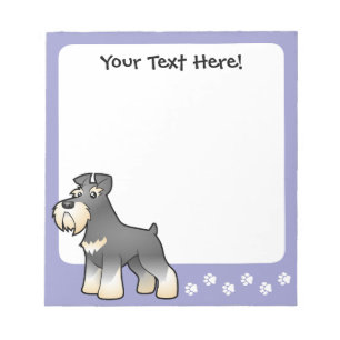 Bloc-note Schnauzer géant/standard/miniature de dessin animé