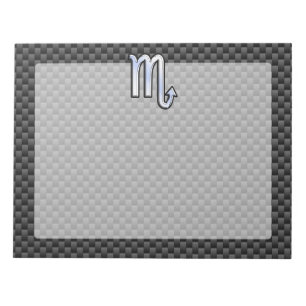 Bloc-note Scorpio Zodiac Sign on Carbon Fibre Decor