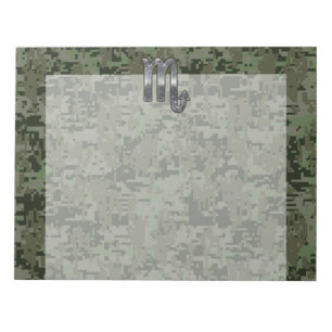 Bloc-note Scorpio Zodiac Sign Woodland Digital Camo