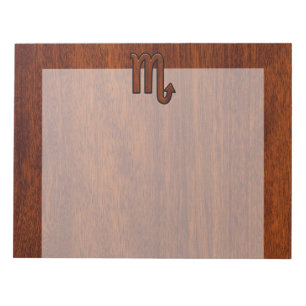 Bloc-note Scorpio Zodiac Symbol in Mahogany Style