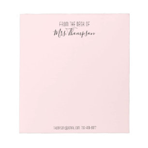 Bloc-note Script De Nom Rose Vierge Moderne Du Bureau De
