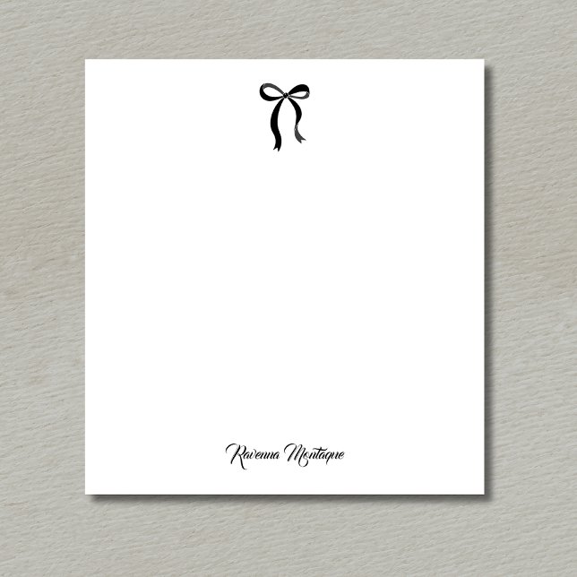 Bloc-note Script de ruban noir simple avec nom personnalisé (Créateur téléchargé)