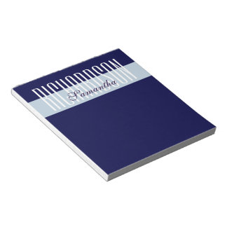 Bloc-note Script géométrique bleu marine moderne unique