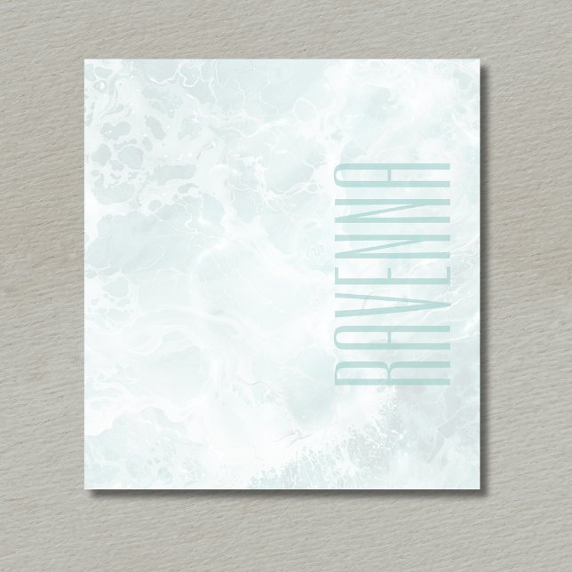 Bloc-note Seafoam Silver Opacity Elegant Custom Script Name (Créateur téléchargé)