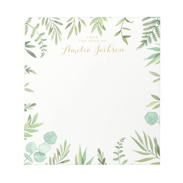 Bloc-note Serre de feuille verte Stationery (Devant)