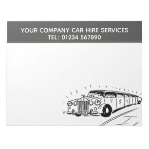 Bloc-note Service de location de voiture Limousine Caricatur