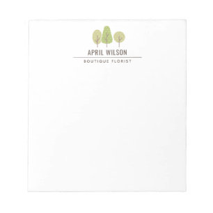 BLOC-NOTE SERVICE PAYSAGE PASTEL GREEN TREE TRIO PAYSAGE
