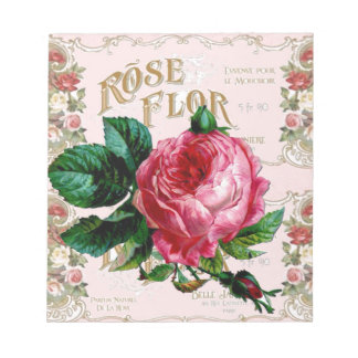 Bloc-note SHABBYCHIC Anglais Rose rose vintage