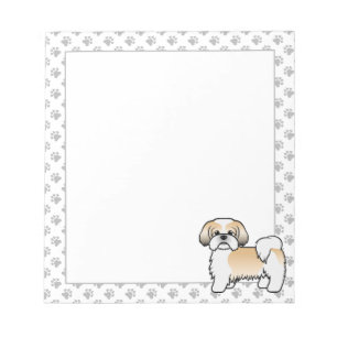 Bloc-note Shih Tzu doré et blanc Chien de dessin animé migno
