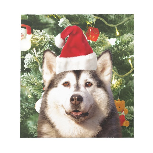 Bloc-note Sibérie Husky Arbre de Noël Ornements Snowman (Devant)