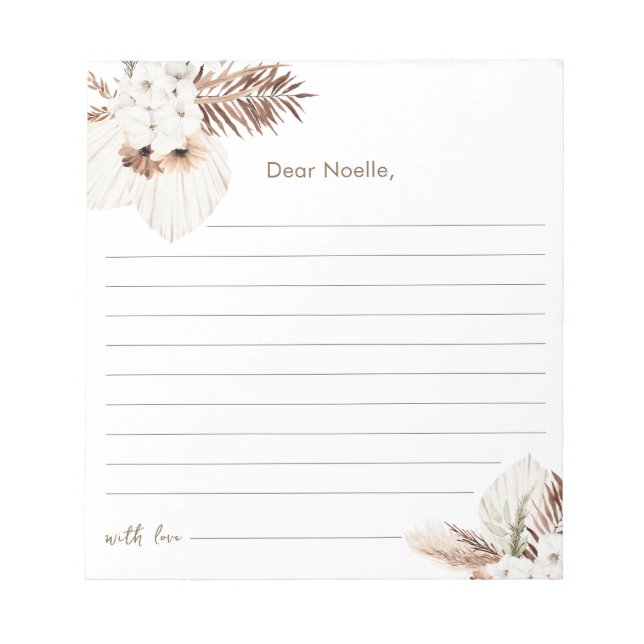 Bloc-note SIERRA Boho Time Capsule Baby shower (Devant)