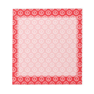 Bloc-note Signes de paix blancs rouges