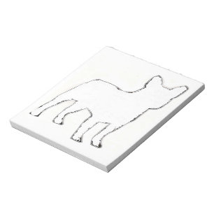 Bloc-note Silhouette de Bouledogue Français Blanc