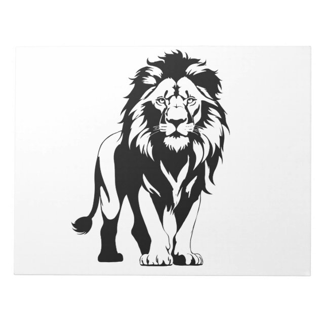 Bloc-note Silhouette de Lion majestueuse dans l'art vectorie (Devant)