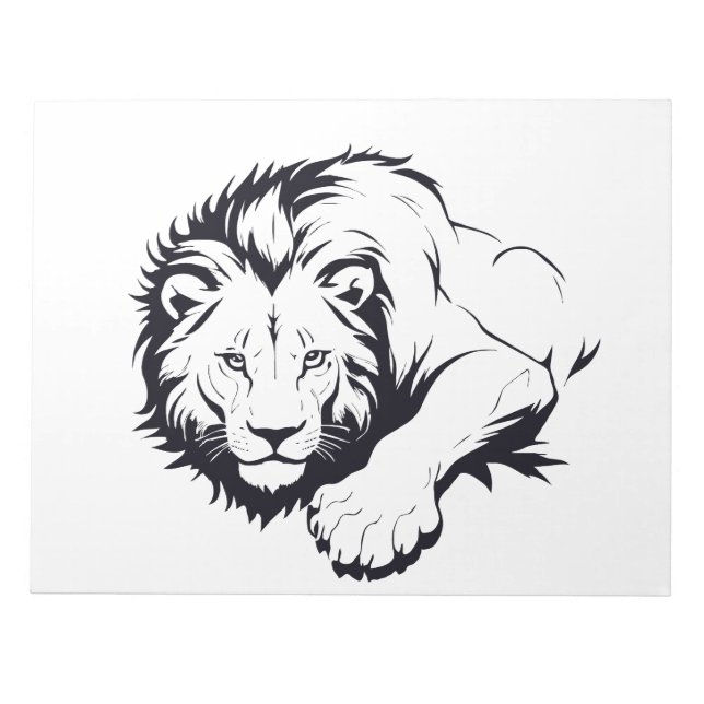 Bloc-note Silhouette de Lion majestueuse dans l'art vectorie (Devant)