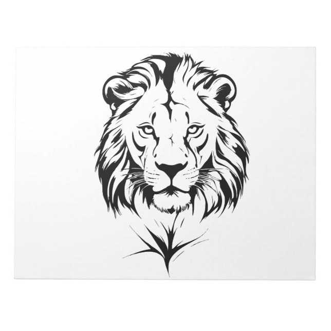 Bloc-note Silhouette de Lion majestueuse dans l'art vectorie (Devant)
