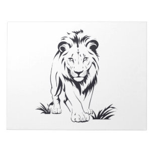 Bloc-note Silhouette de Lion majestueuse dans l'art vectorie
