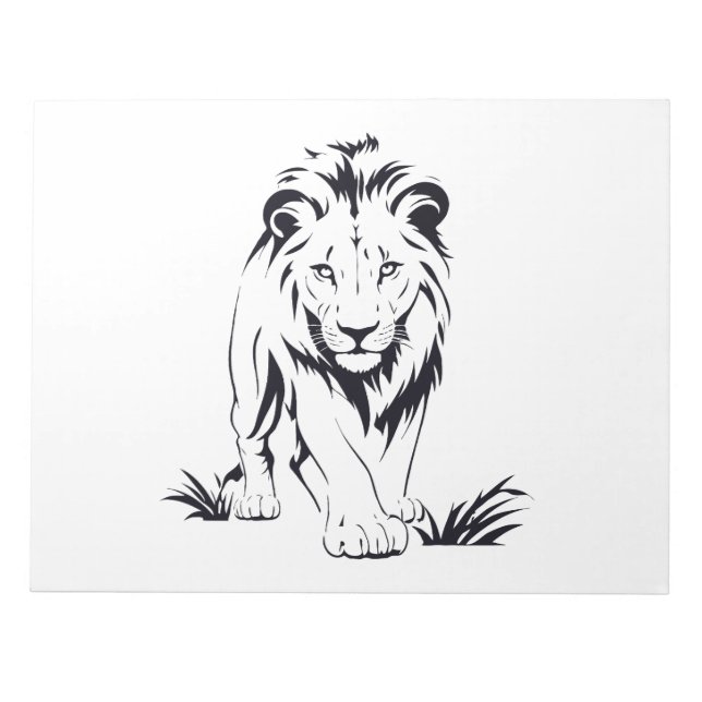 Bloc-note Silhouette de Lion majestueuse dans l'art vectorie (Devant)