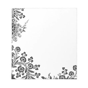 Bloc-note Silhouette girly de roses de fleurs roses florales