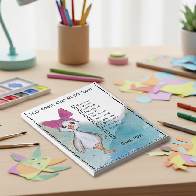 Bloc-note Silly Goose Kids Custom Daily Routine Checklist (Silly Goose Kids Custom Daily Routine Checklist Notepad)