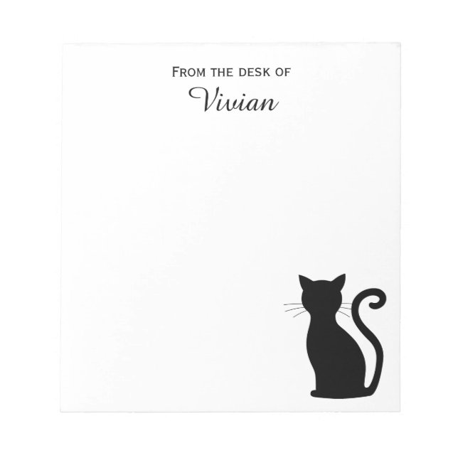Bloc-note Simple Amusement Moderne Chat Noir Cute (Devant)