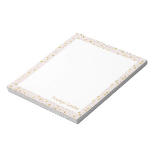 Bloc-note Simple Blush et Pois or Monogramme
