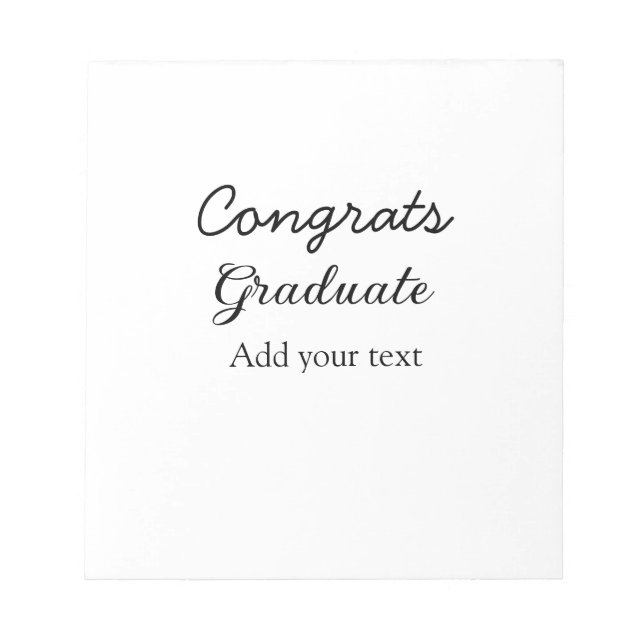 Bloc-note Simple congratulation graduation add your (Devant)