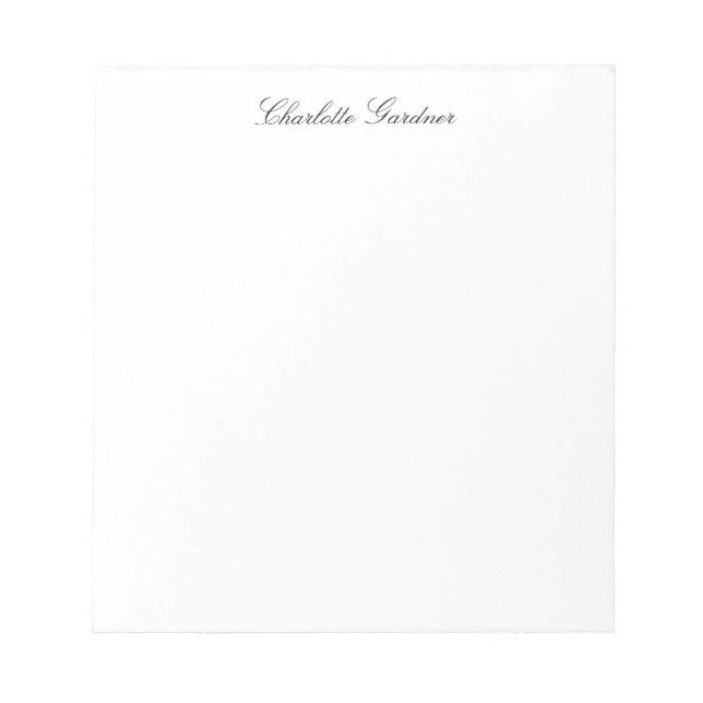 Bloc-note Simple élégant créatif moderne unique blanc (Devant)