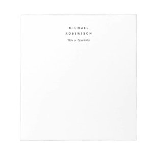 Bloc-note Simple Élégant Moderne Minimaliste Blanc
