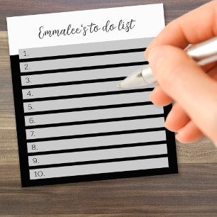 Bloc-note Simple liste de tâches personnalisée numérotée ave