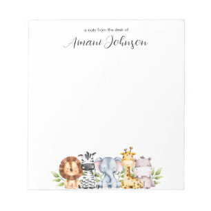 Bloc-note Simple mignonne Animaux Jungle Enfants